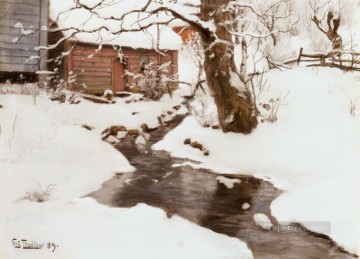 Fritas Thaulow Painting - Invierno En La Isla De Stord Fritas Noruegas Thaulow